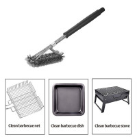 BBQ Grill Brush Barbecue Grate Cleaner Stainless Steel for Rack Burner