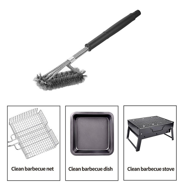 BBQ Grill Brush Barbecue Grate Cleaner Stainless Steel for Rack Burner