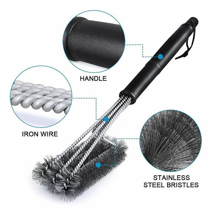 BBQ Grill Brush Barbecue Grate Cleaner Stainless Steel for Rack Burner