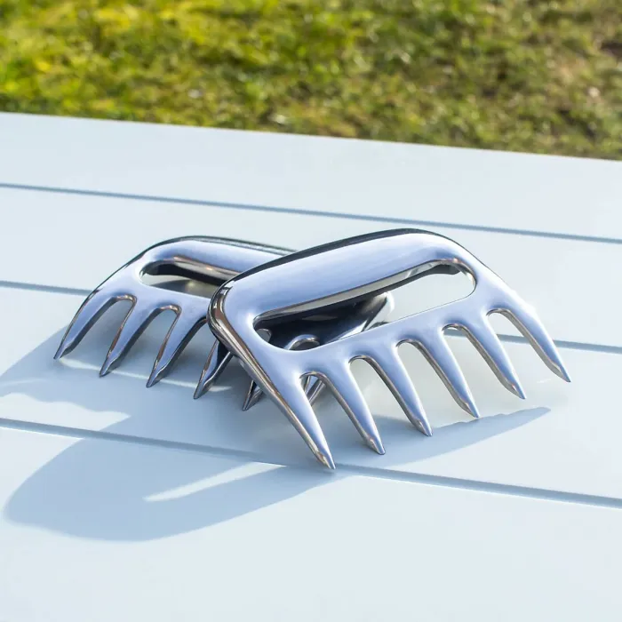 BBQ Accessory Gift Set with Burger Press, Chicken Rack and Meat Claws