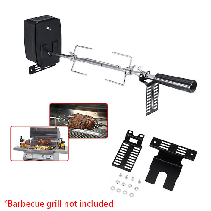 BBQ Grill Rotisserie Motor Brackets Kits Easy to Install Rotisserie Rod Rack
