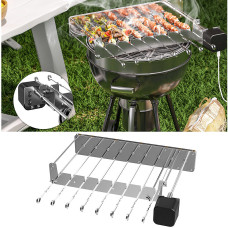 Automatic Rotating Rotisserie Rack Grill, 10 Skewer Kebab Shish with Motor