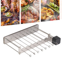BBQ Barbecue Rotisserie Grill Rack Stainless Steel Grill Skewer Rack USB Motor