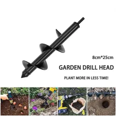 Auger Drill Bit Spiral Planting Garden Soil Digger Hole Earth Yard Bulb Tool UK