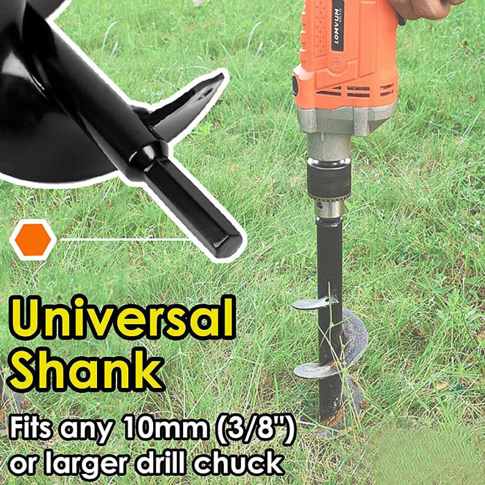 Auger Drill Bit Spiral Planting Garden Soil Digger Hole Earth Yard Bulb Tool UK