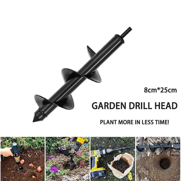 Auger Drill Bit Spiral Planting Garden Soil Digger Hole Earth Yard Bulb Tool UK