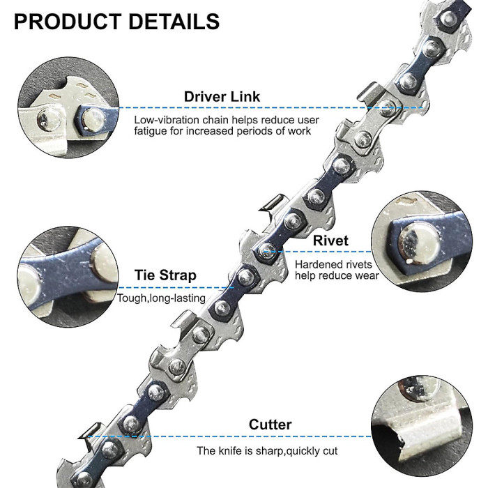 4 Pack 20inch 76 Drive Links Chainsaw Saw Chain Parts Tool chainsaw blade new