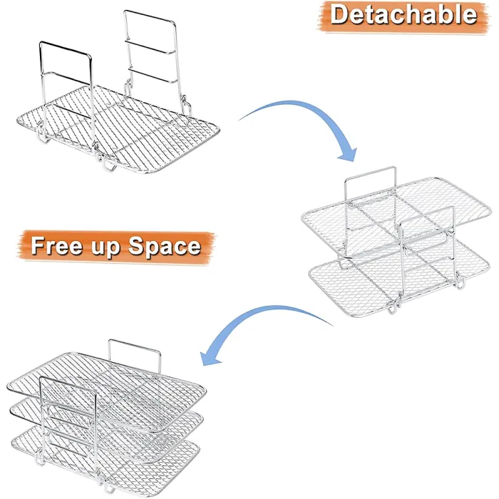 Air Fryer Rack & Grill Stick Stainless Steel Double Basket Accessorie for Ninja