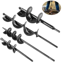 4Pcs/set Auger Spiral Drill Bit Garden Yard Planting Post Hole Digger Tool