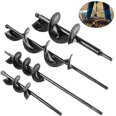 4Pcs/set Auger Spiral Drill Bit Garden Yard Planting Post Hole Digger Tool