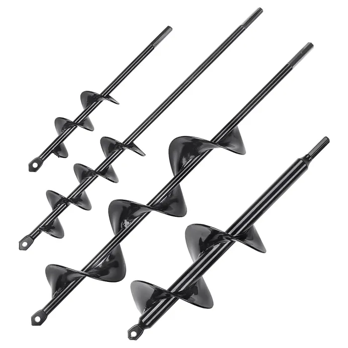 4Pcs/set Auger Spiral Drill Bit Garden Yard Planting Post Hole Digger Tool