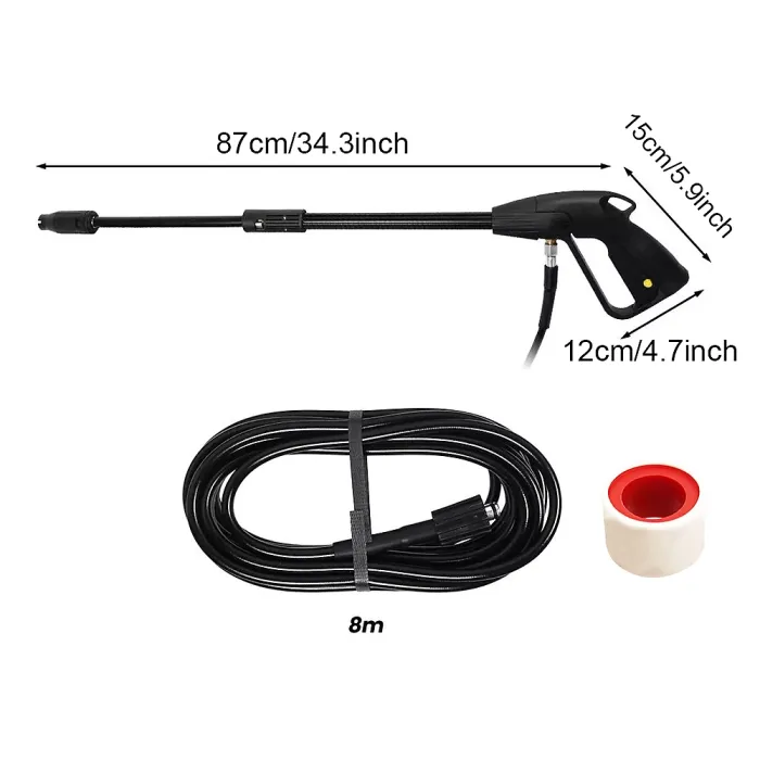 M14 High Pressure Power Washer Spray Gun Jet Lance Trigger Wash Wand 8M Hose kit