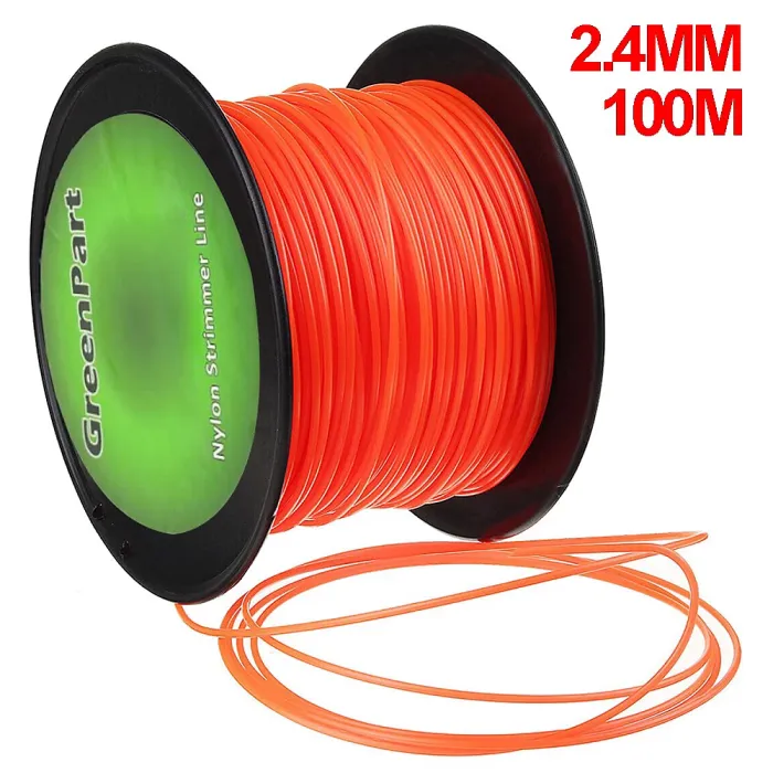 Strimmer Line 2.4mmx100m Heavy Duty Round Brushcutter Cord 2.4mm Dia 100m Length