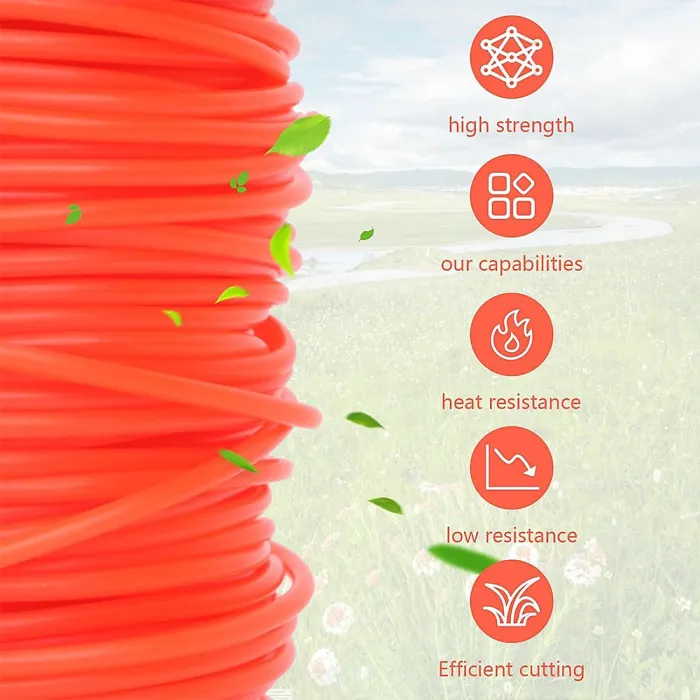 250m Length Strimmer Line 2.4mmx250m Heavy Duty Round Brushcutter Cord 2.4mm Dia