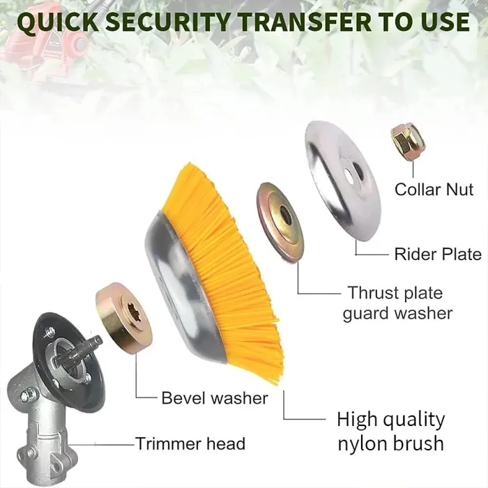 8 Inch Nylon Brushcutter Strimmer Brush Head For Moss and Path Weed Removal