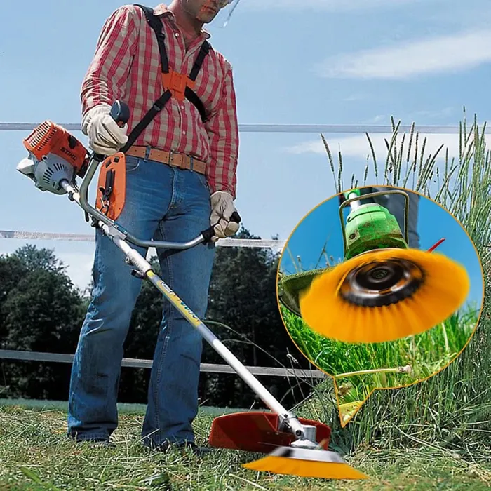 8 Inch Nylon Brushcutter Strimmer Brush Head For Moss and Path Weed Removal