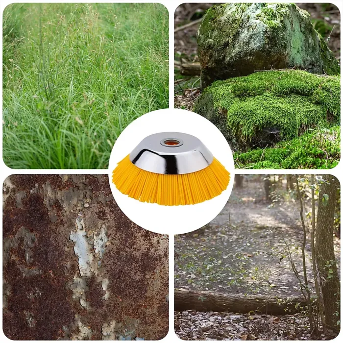 8 Inch Nylon Brushcutter Strimmer Brush Head For Moss and Path Weed Removal