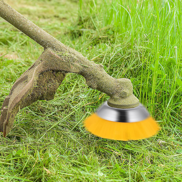 8 Inch Nylon Brushcutter Strimmer Brush Head For Moss and Path Weed Removal