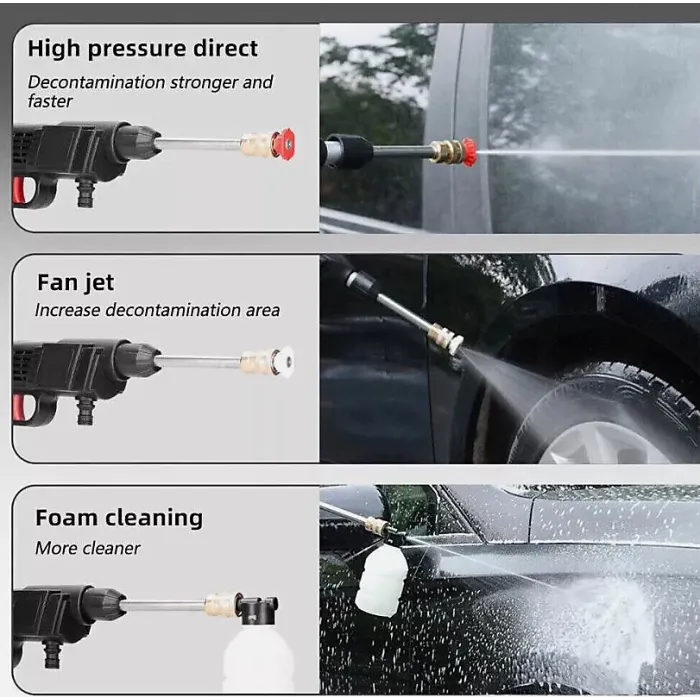 2 Battery Portable Cordless Car High Pressure Washer Jet Water Wash Cleaner Gun