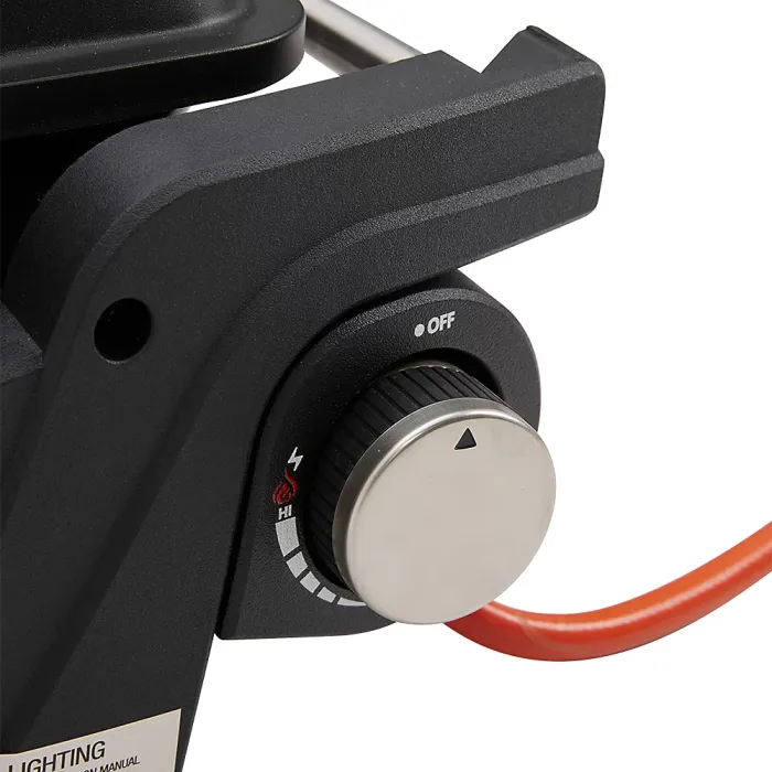 Black Cast Iron Portable Gas Grill Propane Grill with Side Tables