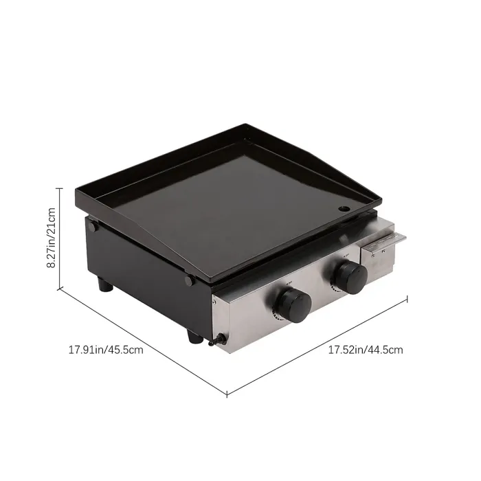 17-Inch Top Propane Griddle Stainless Steel Gas Griddle Flat