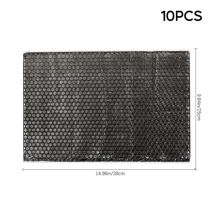 10 Pcs Car Sound Deadening Mat, Thick Insulation for Automotive Noise and Heat,L38cm W25cm T0.2cm