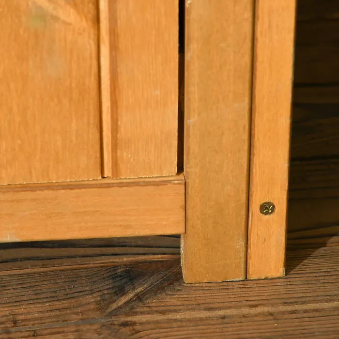 CHILLI Garden Shed Vertical 3 Shelves Shed Wood Outdoor Garden Tool Storage Unit Storage Cabinet, 77 x 54.2 x 179cm - Brown