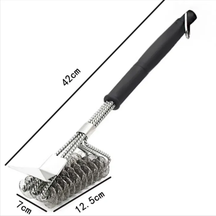 BBQ Grill Cleaning Brush, 16.5inch/42 CM Stainless Steel Wire Bristle Cleaner Brush for BBQ Grilling Grates