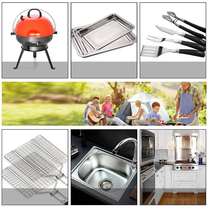 BBQ Grill Cleaning Brush, 16.5inch/42 CM Stainless Steel Wire Bristle Cleaner Brush for BBQ Grilling Grates