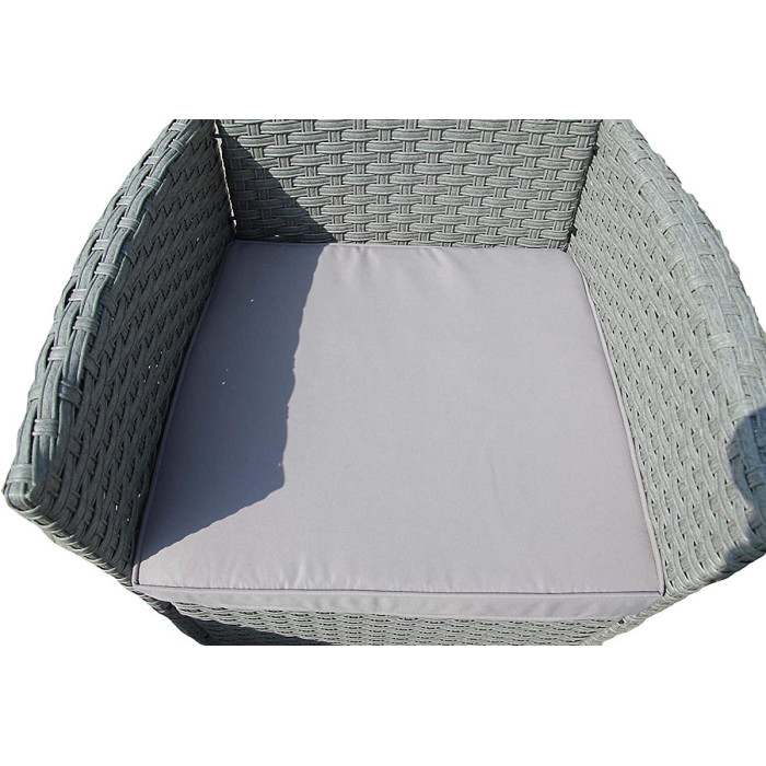 Furniture One Rattan Bistro Set Furniture Grey 3 PCs Patio Weave Companion Chair Table Set 2 Seater