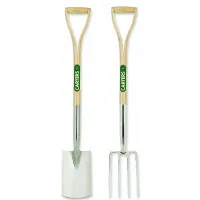Pegdev - PDL - Perennial Stainless Steel Border Spade and Fork Set - Ideal for Garden Borders and Beds