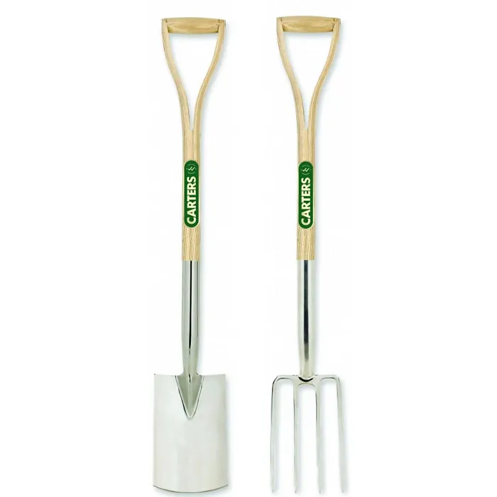 Pegdev - PDL - Perennial Stainless Steel Border Spade and Fork Set - Ideal for Garden Borders and Beds