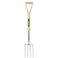 Pegdev - PDL - Stainless Steel Border Fork with YD Ash Wood Handle for Yard Maintenance