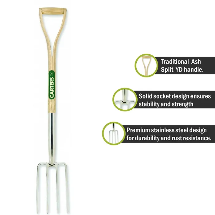 Pegdev - PDL - Stainless Steel Border Fork with YD Ash Wood Handle for Yard Maintenance