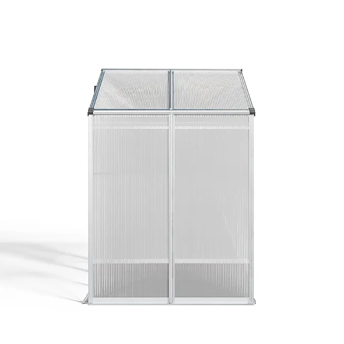 Polycarbonate Greenhouse Walk in Aluminium Frame Garden Green House,Silver,6 x 4 ft