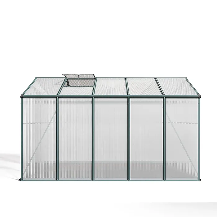 Polycarbonate Greenhouse Aluminium Frame Wall In Garden Green House 10 x 6 ft