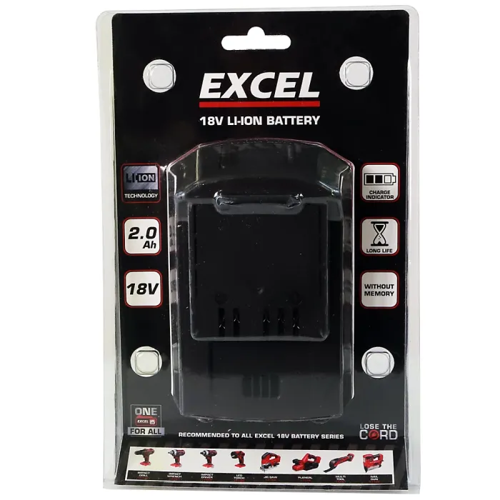 Excel 18V 2.0Ah Li-ion Power Tool Battery Compatible with Excel 18V Cordless Range