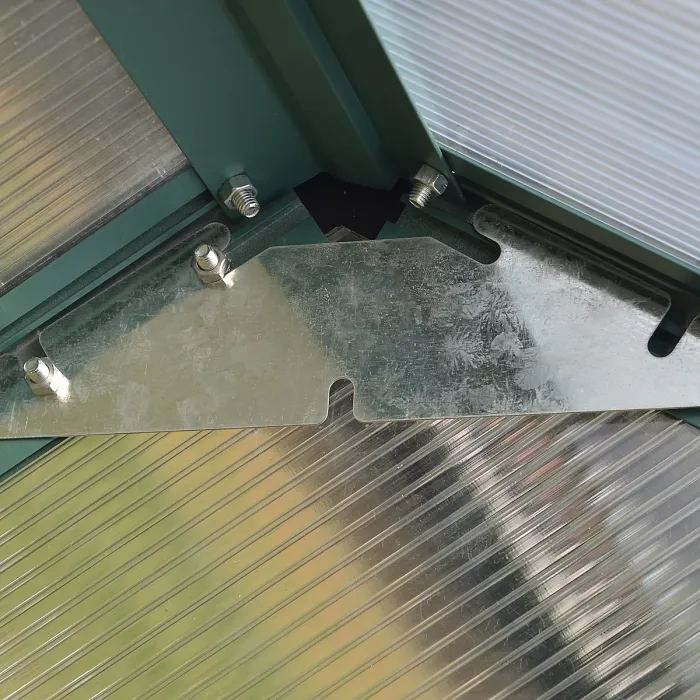 10 x 6 ft Aluminium Frame Walk In Outdoor Garden Polycarbonate Greenhouse with 2 Window Openings and Base, Green