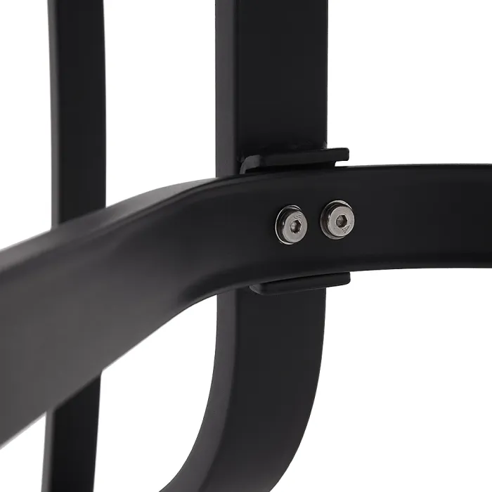 150cm L Garden Metal Slatted Coffee Table with Four Foldable Chairs Rectangle Table in Black