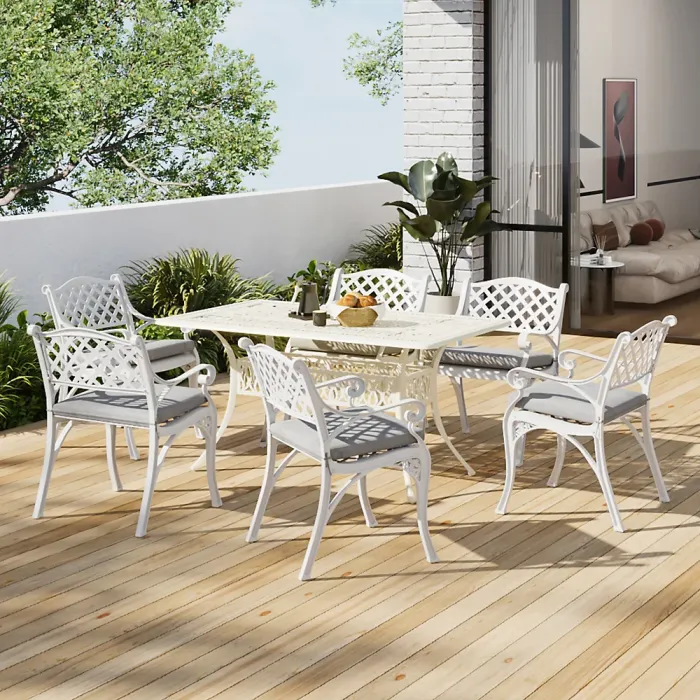 7-Piece Outdoor Garden Furniture Set Dining Set for Garden Patio Lounge Balcony with Cushions