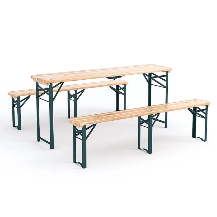 Set of 3 Outdoor Garden Furniture Set Dining Set Foldable Table Benches Set for Garden Patio Lounge Balcony