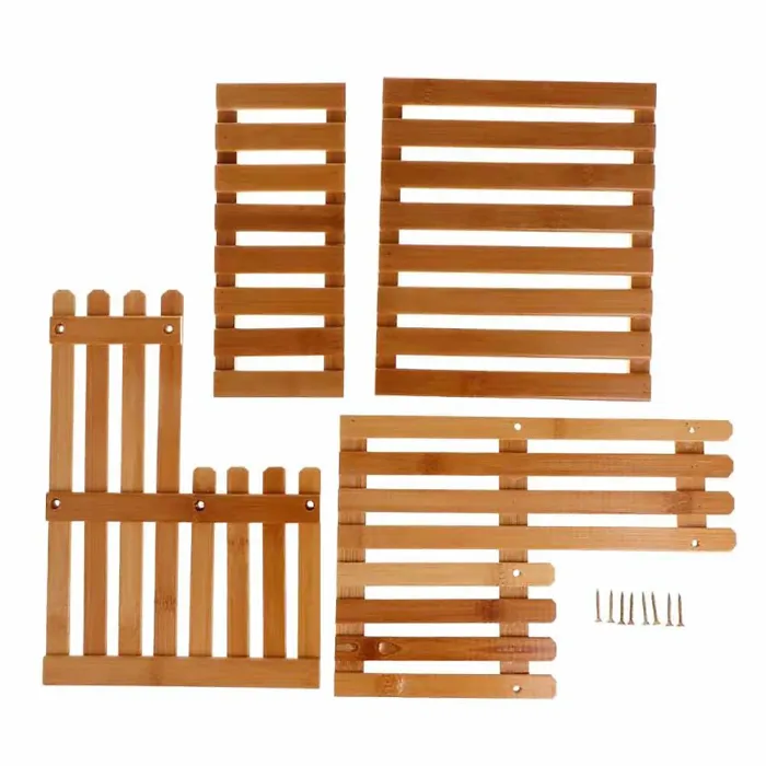 Outdoor 2 Steps Garden Wood Plant Display Stand