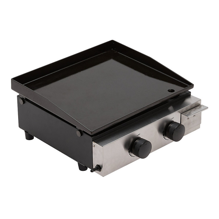 Black Outdoor 17-Inch Portable Stainless Steel Gas Garden Griddle BBQ Grill 44.5cm W