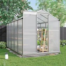 Garden Plants Grow House with Aluminium Frame Large Walk-In Green House with Door and Window 10x6ft