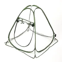Foldable Pop-up Transparent Freestanding Mini Greenhouse with Zipper, Green