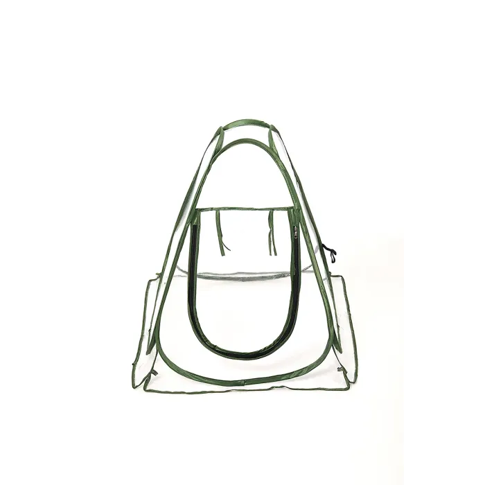 Foldable Pop-up Transparent Freestanding Mini Greenhouse with Zipper, Green