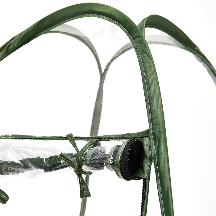 Foldable Pop-up Transparent Freestanding Mini Greenhouse with Zipper, Green
