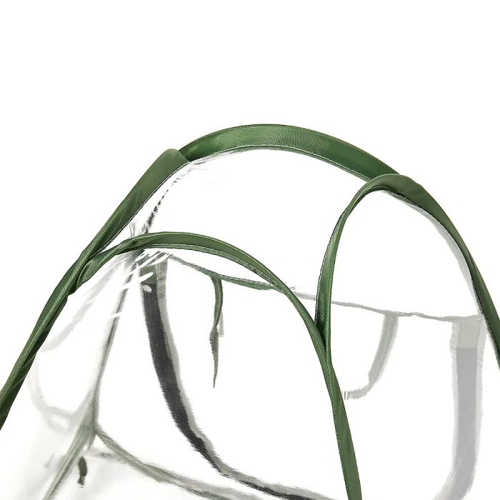 Foldable Pop-up Transparent Freestanding Mini Greenhouse with Zipper, Green
