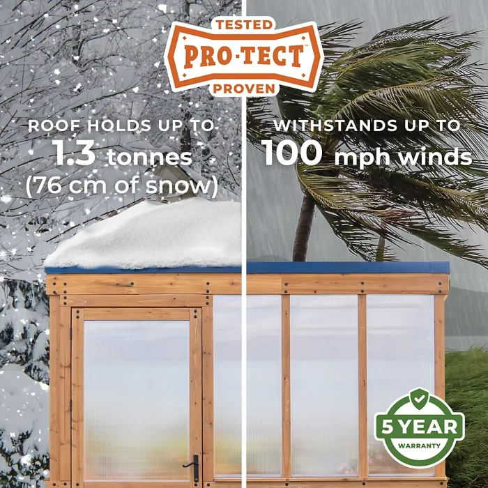 Backyard Discovery Willow Cedar Wood Greenhouse 2.7m x 1.8m (9ft x 6ft)