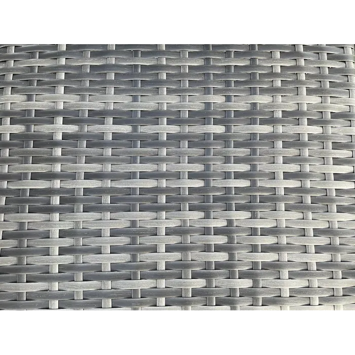 Fimous Dark Grey Outdoor Wicker Rattan Garden Furniture Reclining Chair And Table Dining Sets 4 Seater Round Table for Balcony